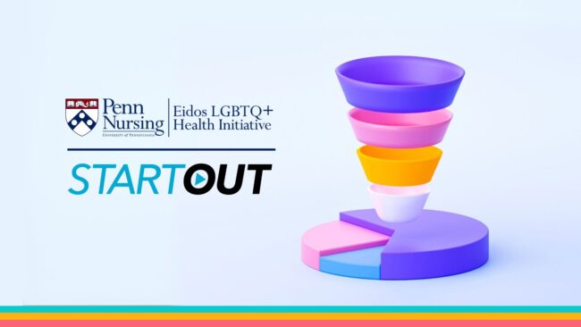 Graphic bearing the logos of the Eidos LGBTQ+ Health Initiative and StartOut