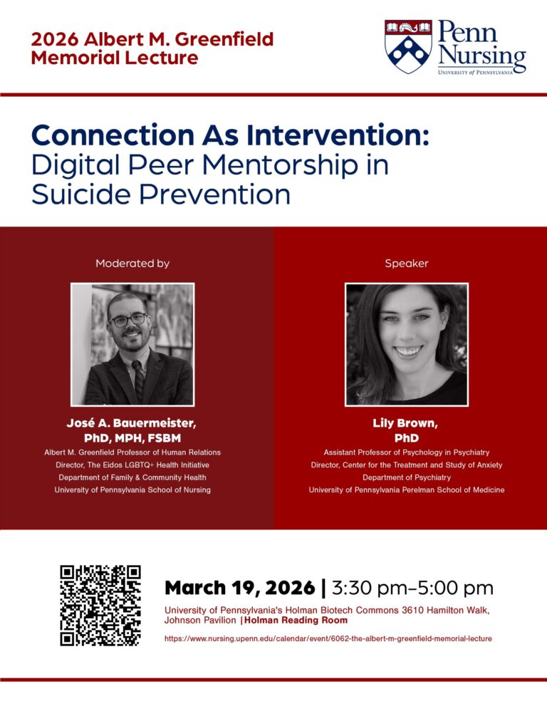 Greenfield Lecture: Connection As Intervention: Digital Peer Mentorship in Suicide Prevention